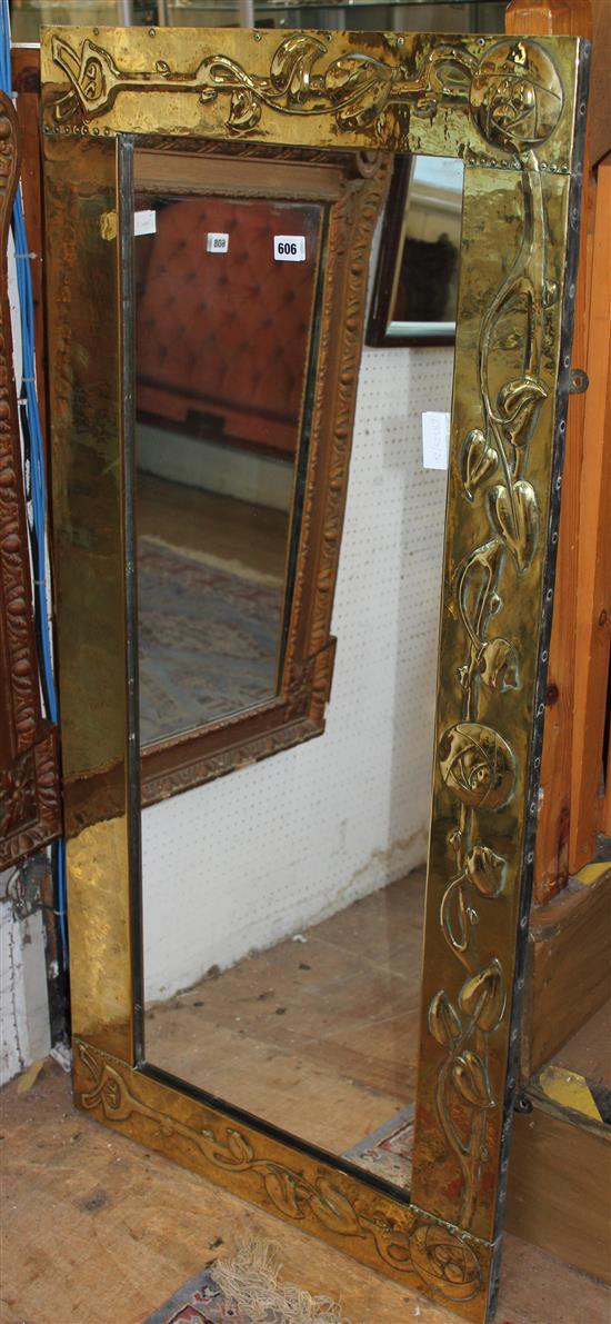 Brass framed wall mirror